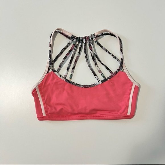 Lululemon Lighten Up Bra Strappy Back SportsBra Pink Lemonade - Picture 5 of 9